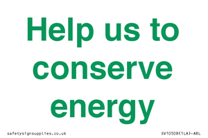Help us to conserve energy 